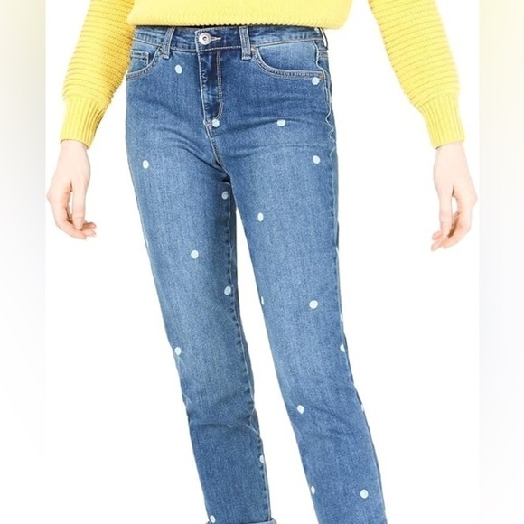 Maison Jules Denim - Maison Jules Slim Boyfriend Mid Rise Polkadot Jeans. 6/28. NWT.
